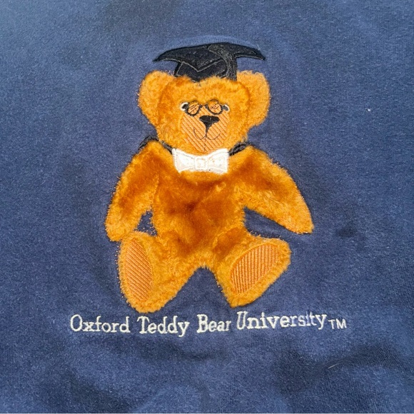 vintage OXFORD TEDDY BEAR UNIVERSITY ENGLAND sweatshirt Size Youth Large - Picture 2 of 4